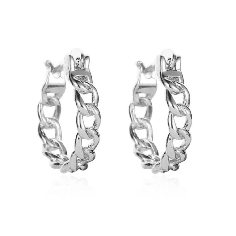 #7 Simple Hollow Geometric Chain Earrings - Picture 3 of 5